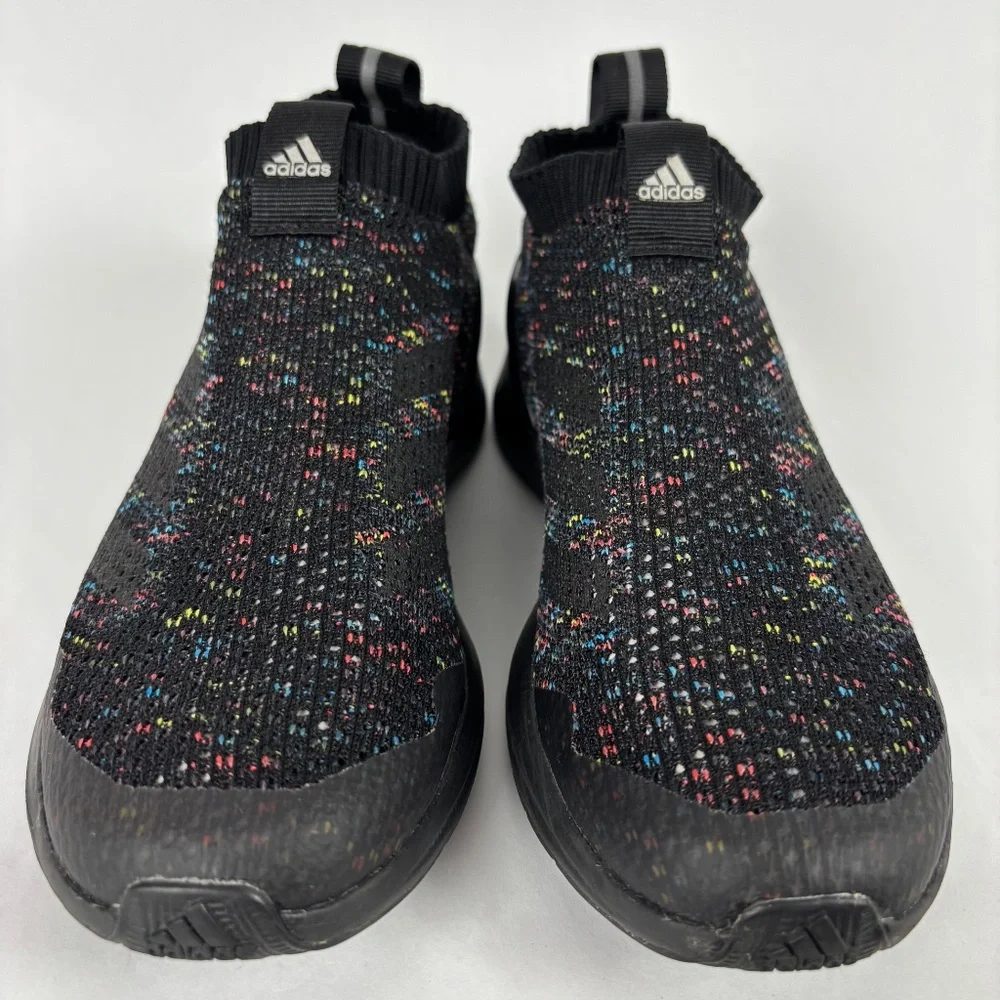 Adidas Men size 5 Sock Knit Black/Colors Sneakers Shoes Athletic Slip Ons